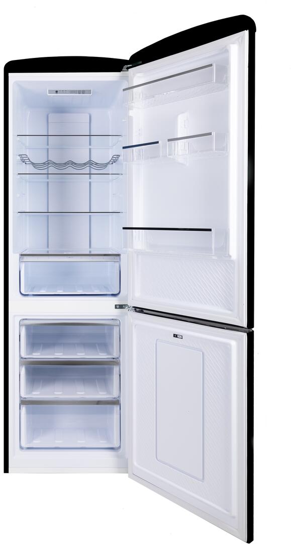 24" Black Freestanding Bottom Freezer Refrigerator