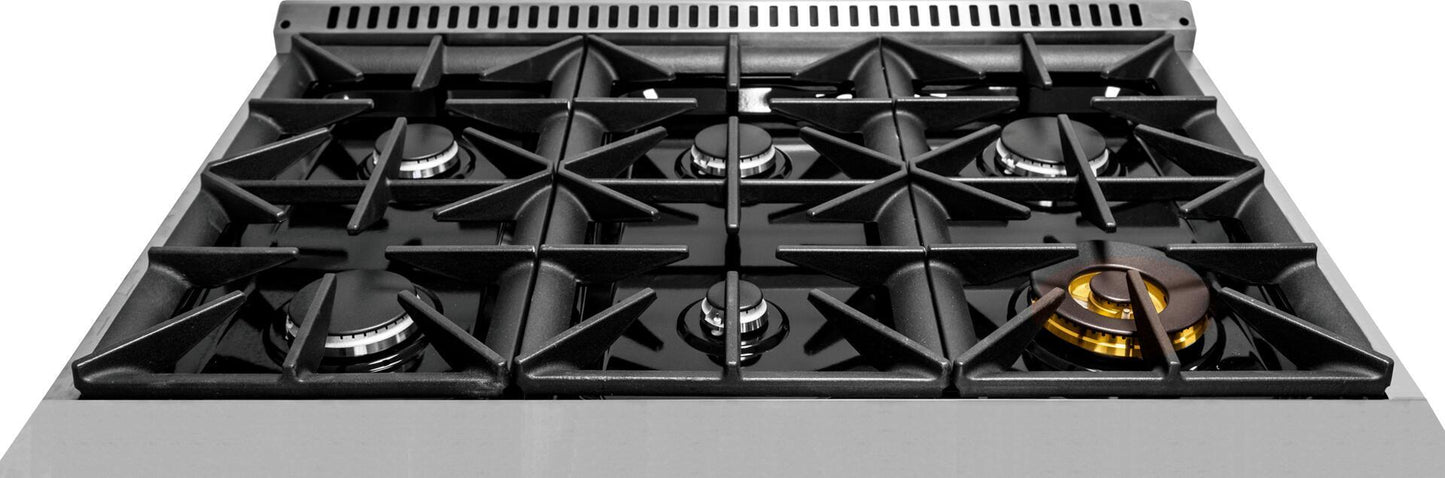 36" Black Freestanding Gas Range