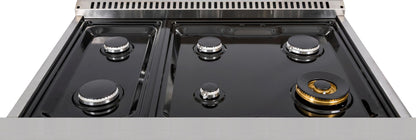 36" Black Freestanding Gas Range