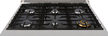 36" Black Freestanding Gas Range