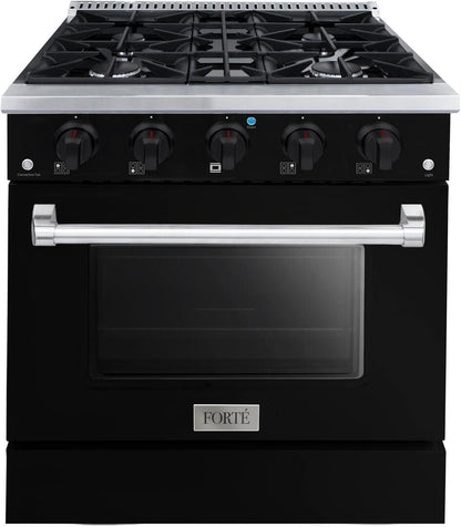 30" Black Freestanding Gas Range