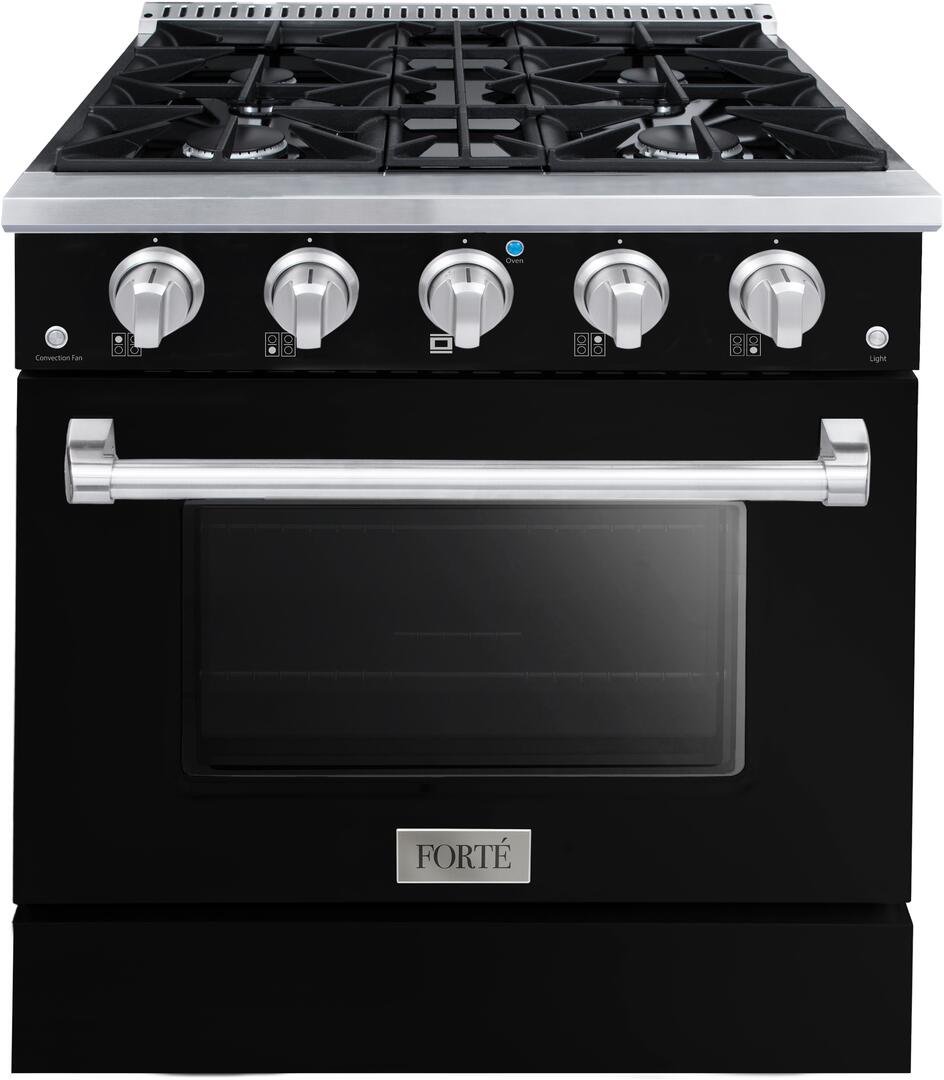 30" Black Freestanding Gas Range