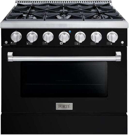 36" Black Freestanding Gas Range