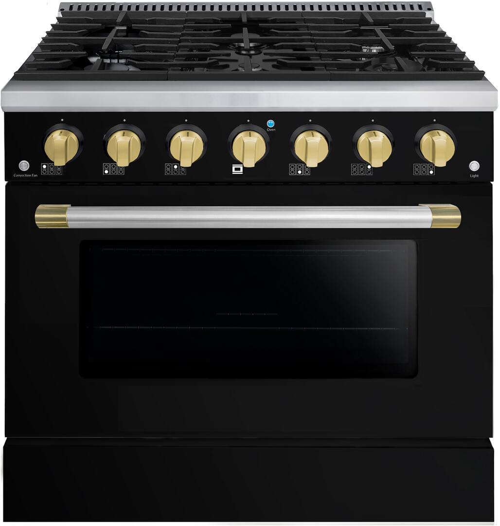 36" Black Freestanding Gas Range