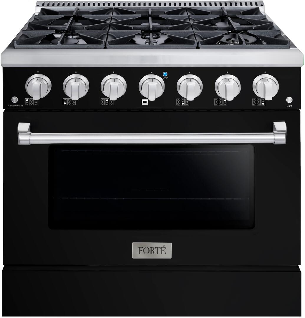 36" Black Freestanding Gas Range