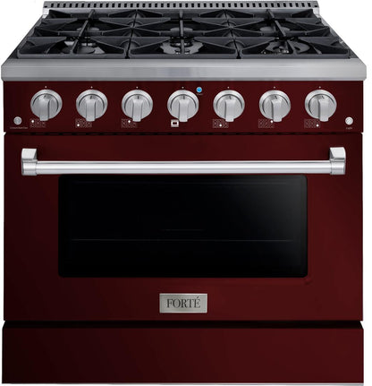 36" Burgundy Freestanding Gas Range