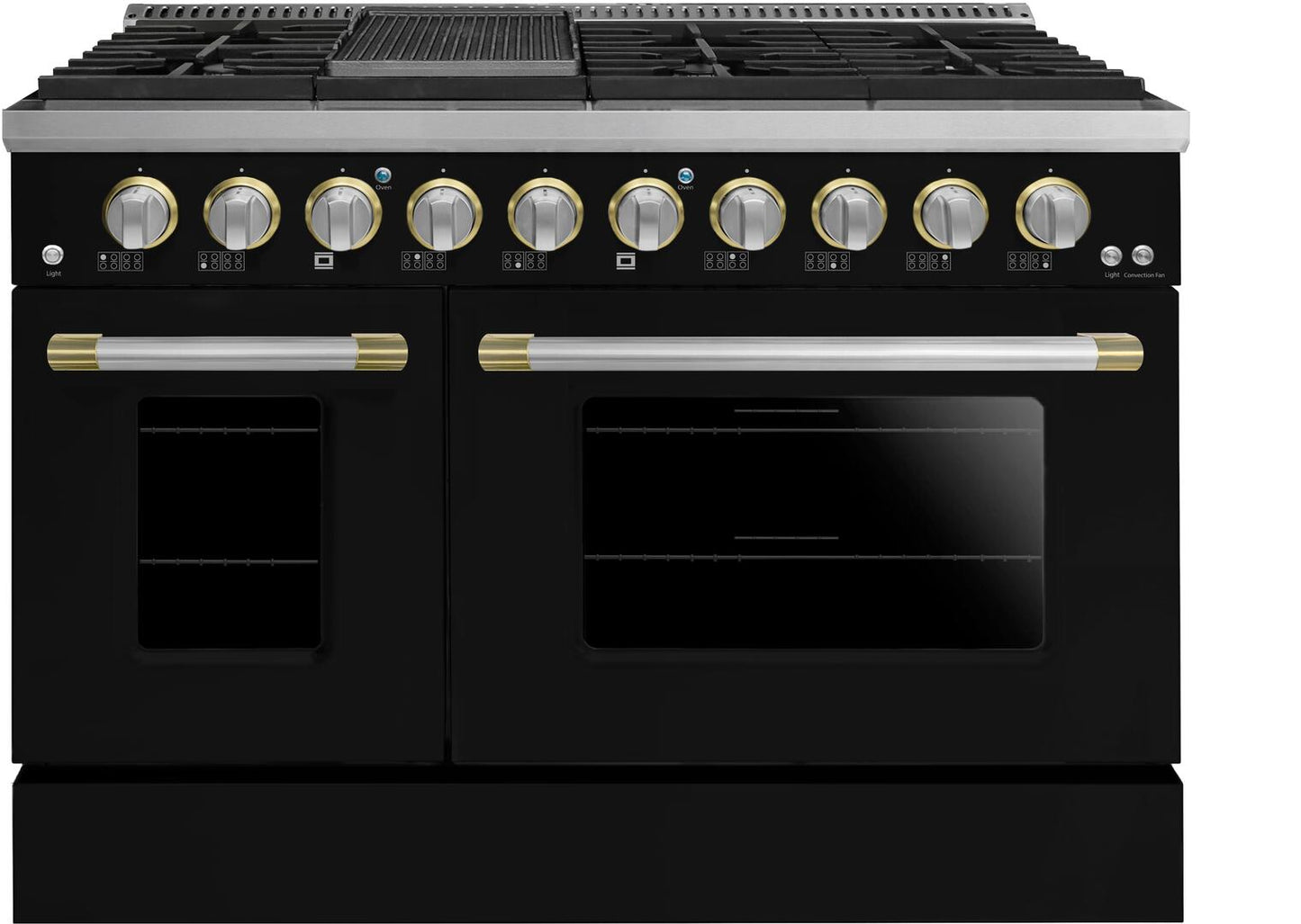 48" Black Freestanding Gas Range