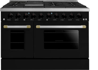 48" Black Freestanding Gas Range