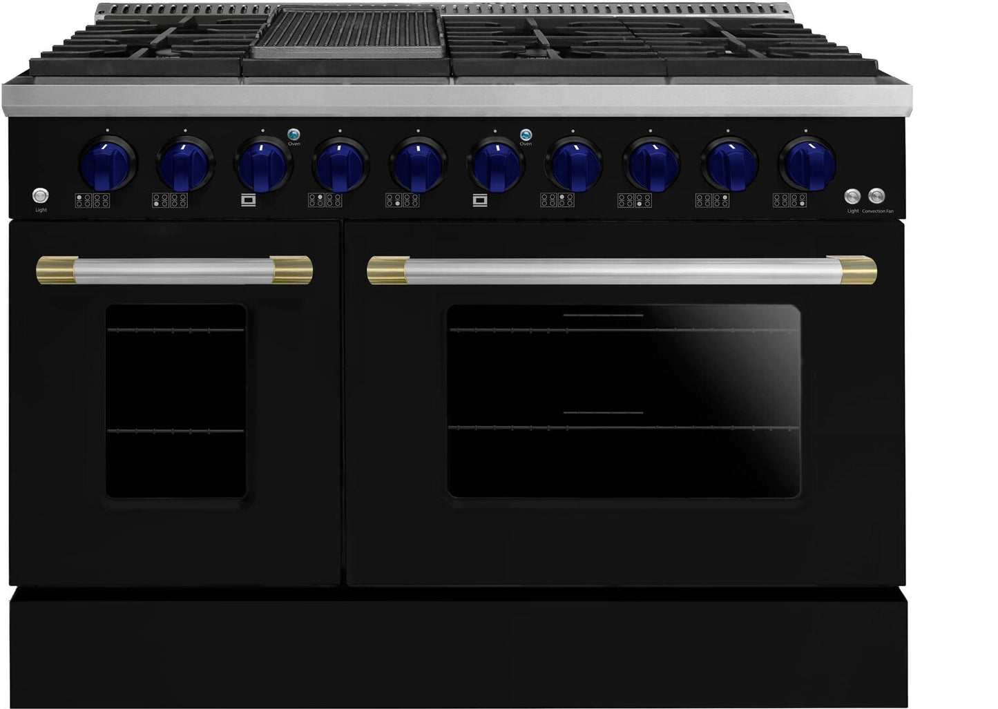 48" Black Freestanding Gas Range