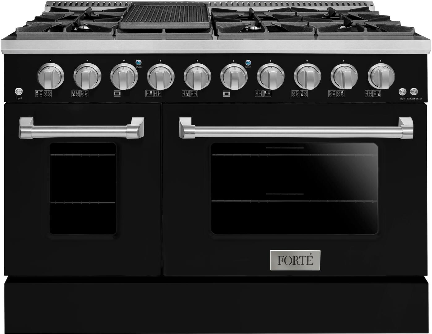 48" Black Freestanding Gas Range