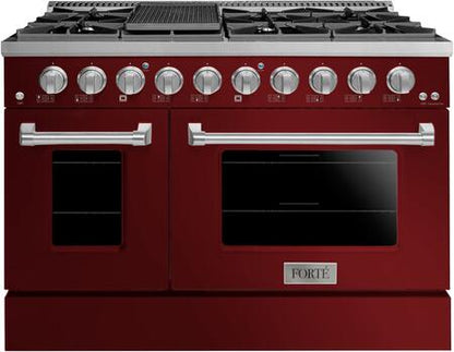 48" Burgundy Freestanding Gas Range