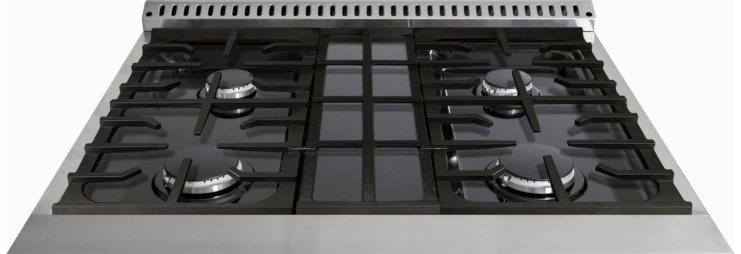 30" Black Freestanding Gas Range