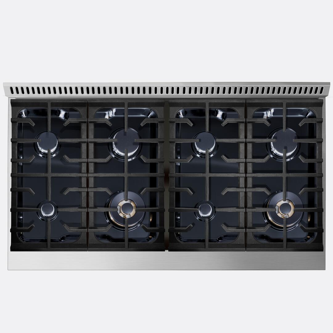 48" Black Freestanding Gas Range