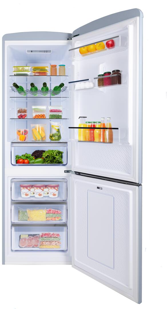 24" Blue Freestanding Bottom Freezer Refrigerator