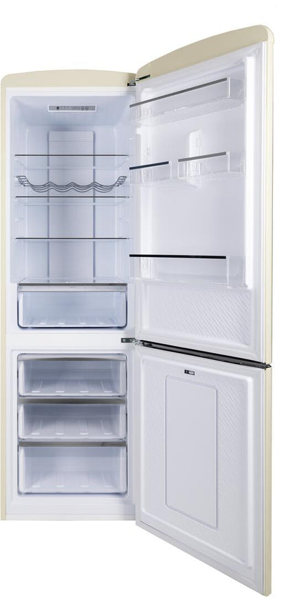 24" Cream Freestanding Bottom Freezer Refrigerator