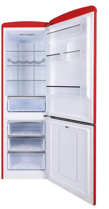 24" Red Freestanding Bottom Freezer Refrigerator