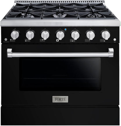 36" Black Freestanding Gas Range