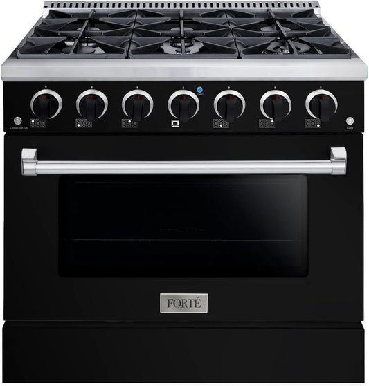 36" Black Freestanding Gas Range