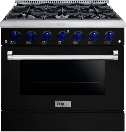 36" Black Freestanding Gas Range