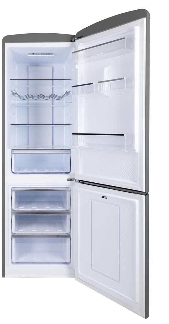 24" Silver Freestanding Bottom Freezer Refrigerator