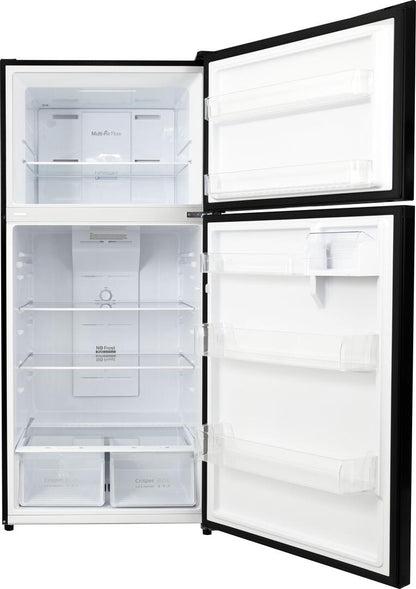 30" Black Freestanding Top Freezer Refrigerator